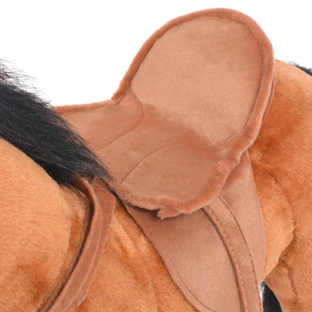 stående tøjdyr hest plysstof brun
