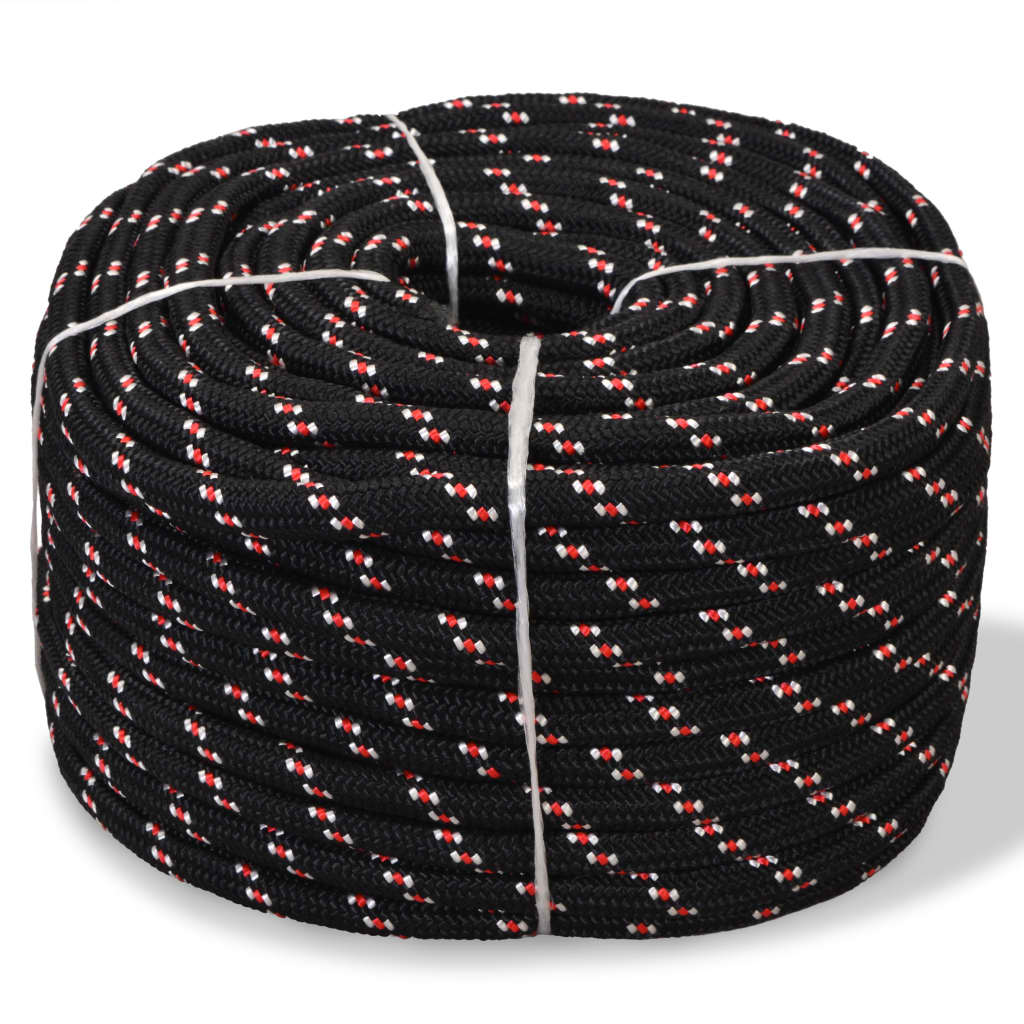 marinereb polypropylen 12 mm 50 m sort