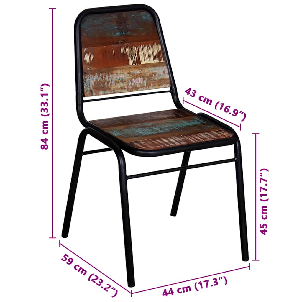 spisebordsstole 4 stk. massivt genbrugstræ