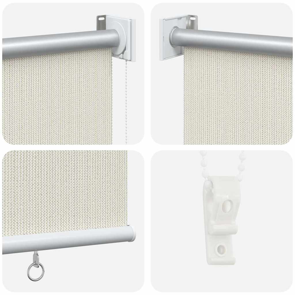 udendørs rullegardin 225 (B) x 140 (H) cm cremefarvet