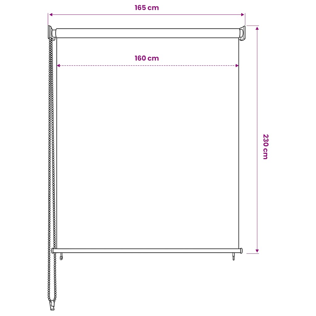 udendørs rullegardin 165 (B) x 230 (H) cm antracitgrå