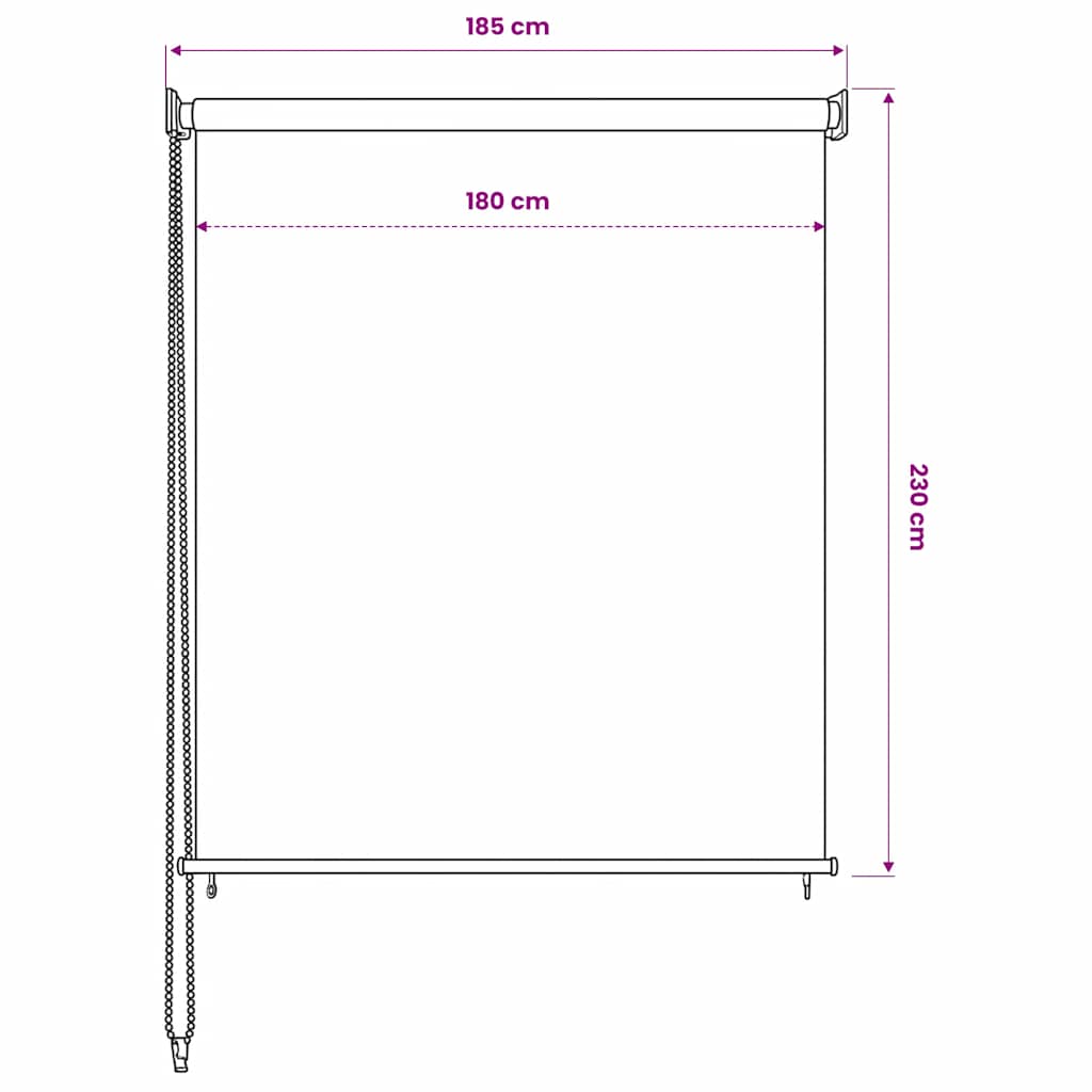 udendørs rullegardin 185 (B) x 230 (H) cm antracitgrå