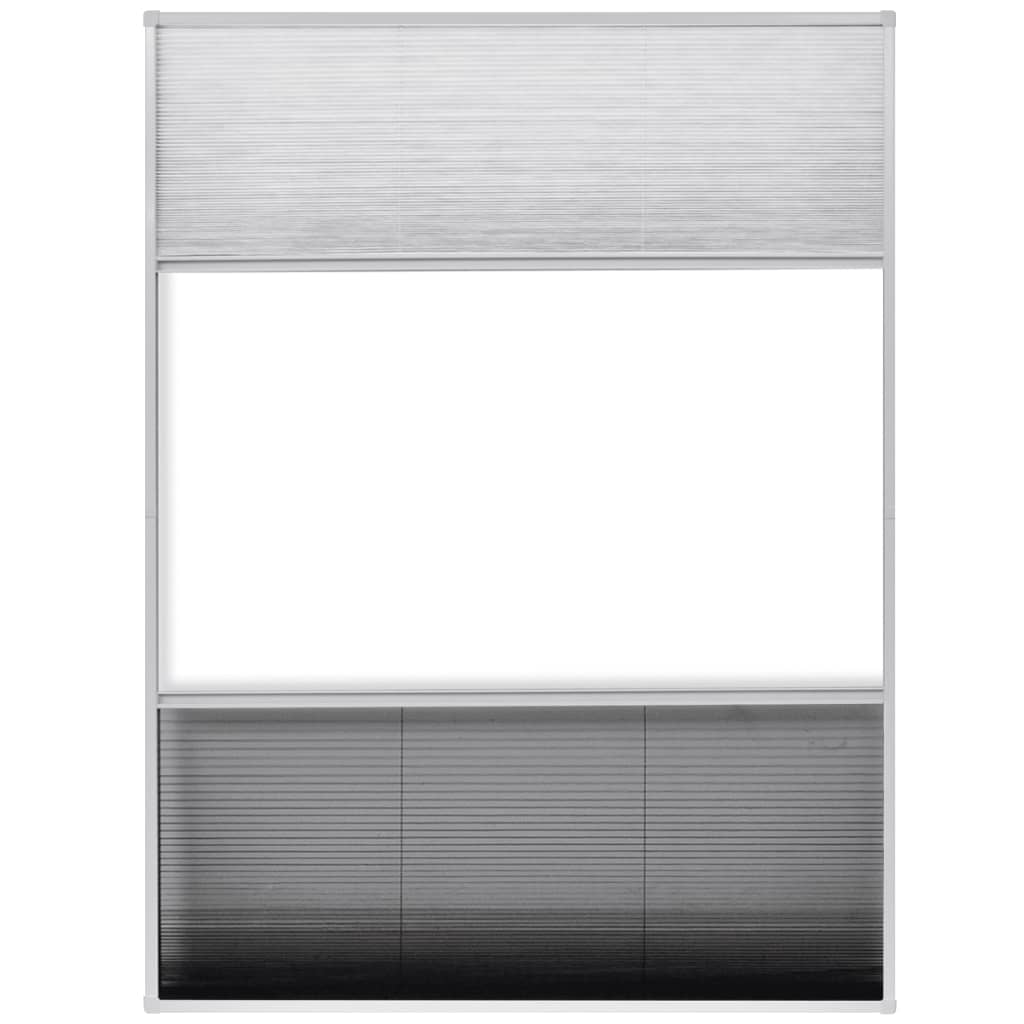 plisseret insektnet til vinduer aluminium 60 x 80 cm med afskygning