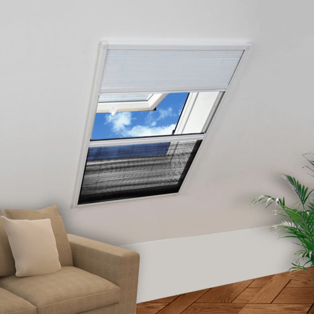plisseret insektnet til vinduer aluminium 60 x 80 cm med afskygning