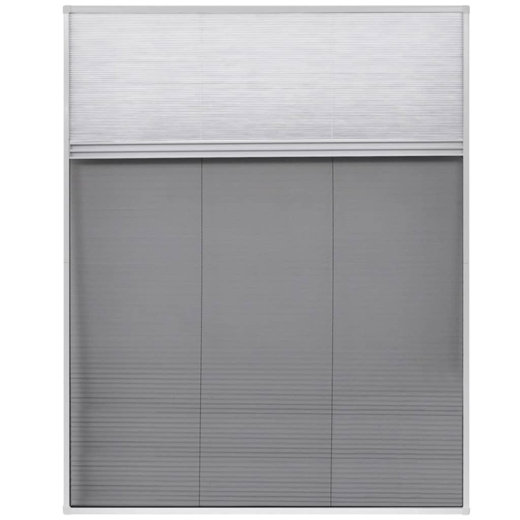 plisseret insektnet til vinduer aluminium 80 x 100 cm med afskygning