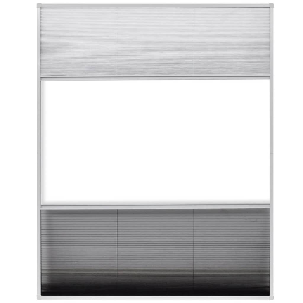 plisseret insektnet til vinduer aluminium 80 x 100 cm med afskygning