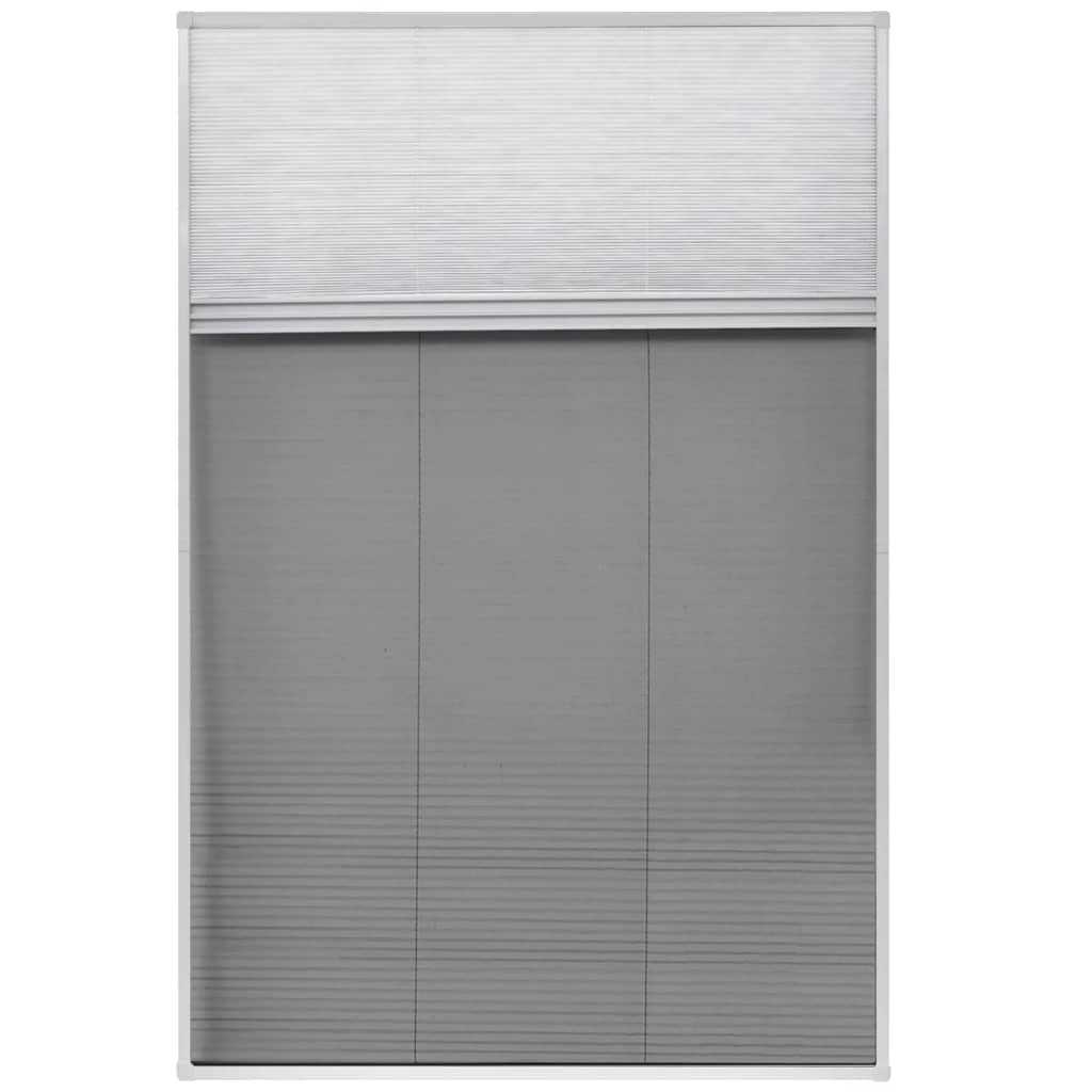 plisseret insektnet til vinduer aluminium 80 x 120 cm med afskygning