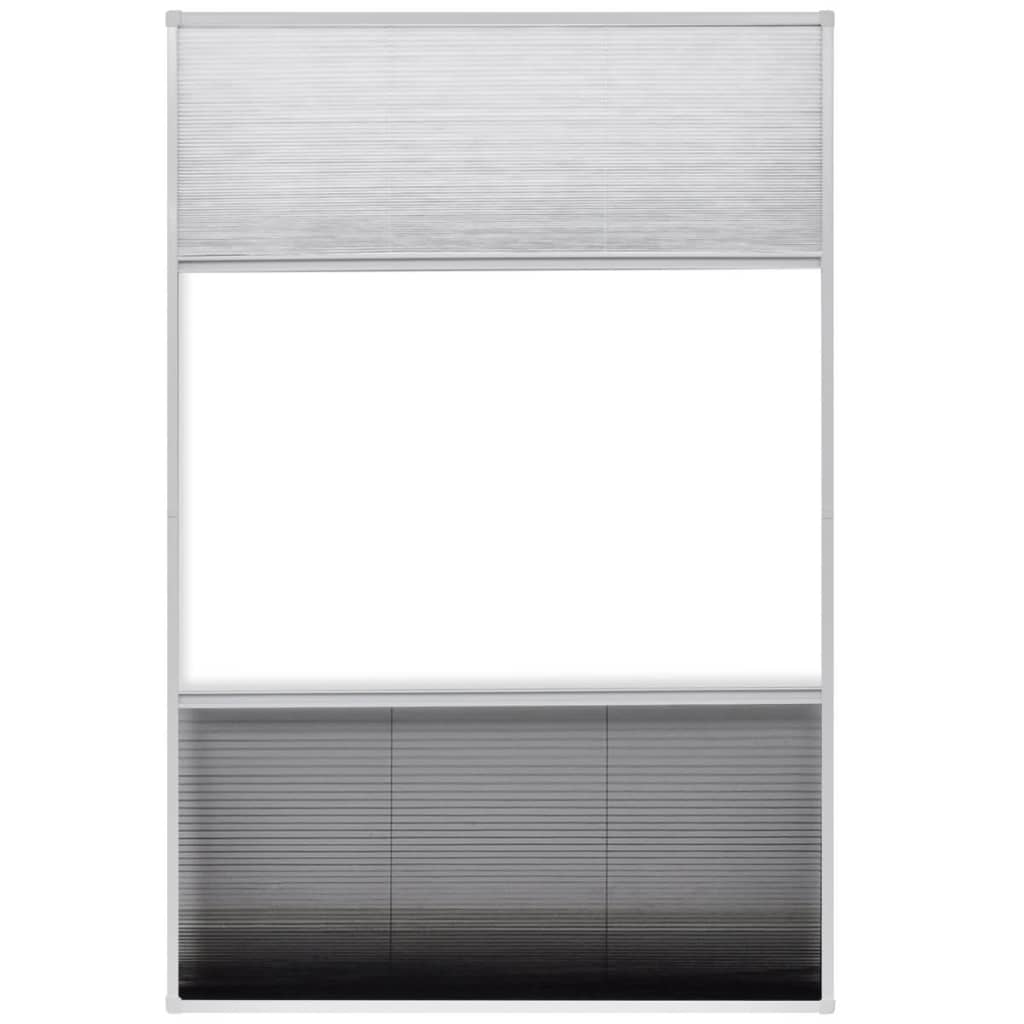 plisseret insektnet til vinduer aluminium 80 x 120 cm med afskygning