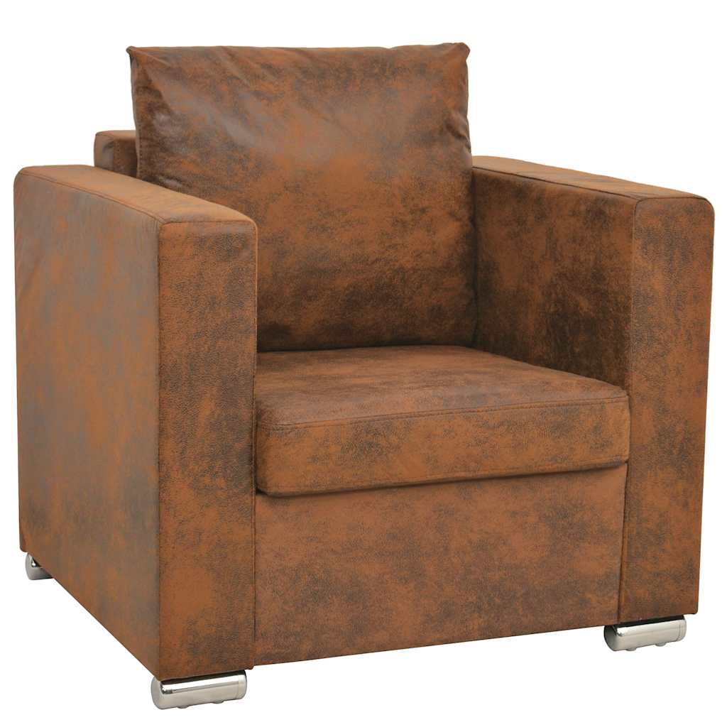 lænestol brun 82x73x82 cm kunstlæder