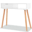 konsolbord massivt fyrretræ 80 x 30 x 72 cm hvid