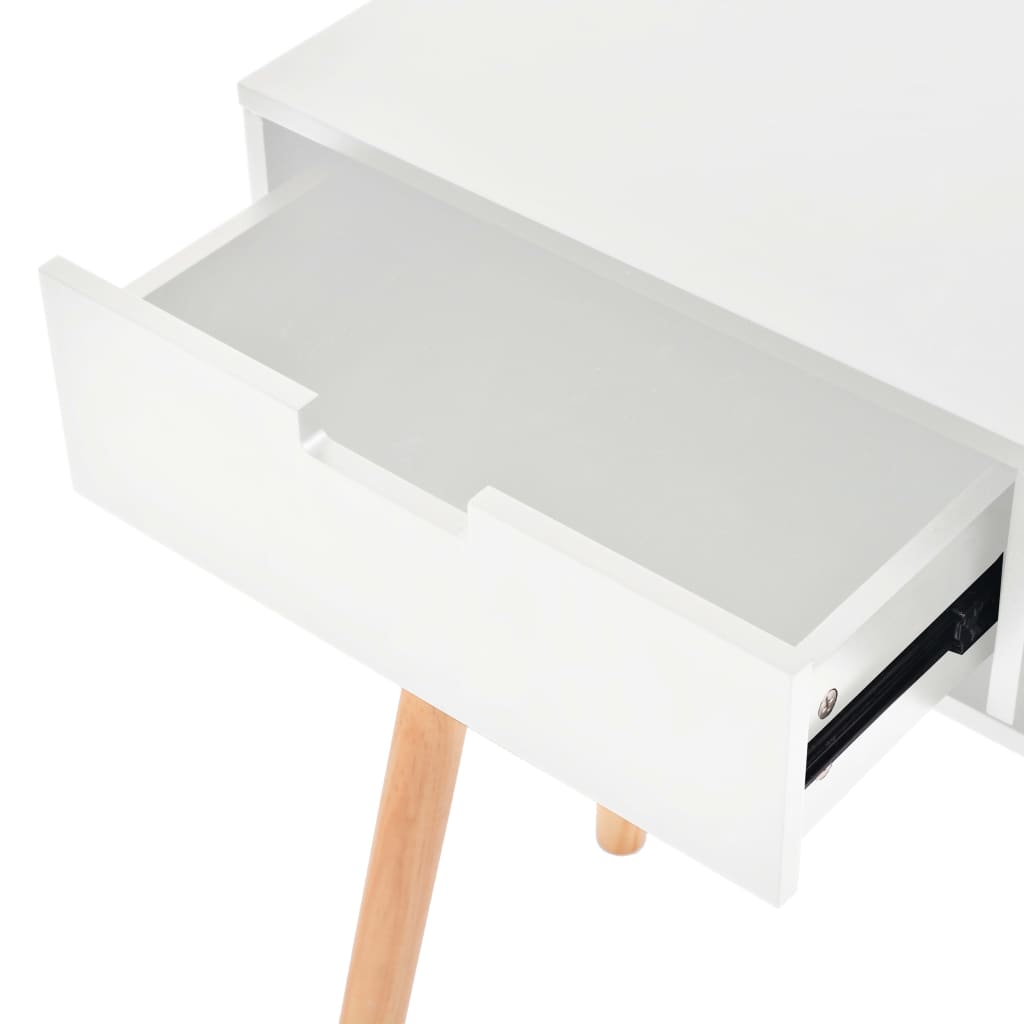 konsolbord massivt fyrretræ 80 x 30 x 72 cm hvid