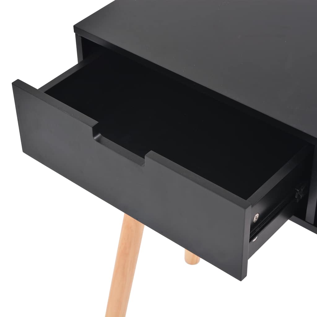 konsolbord massivt fyrretræ 80 x 30 x 72 cm sort