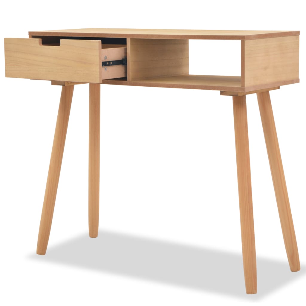 konsolbord massivt fyrretræ 80 x 30 x 72 cm brun