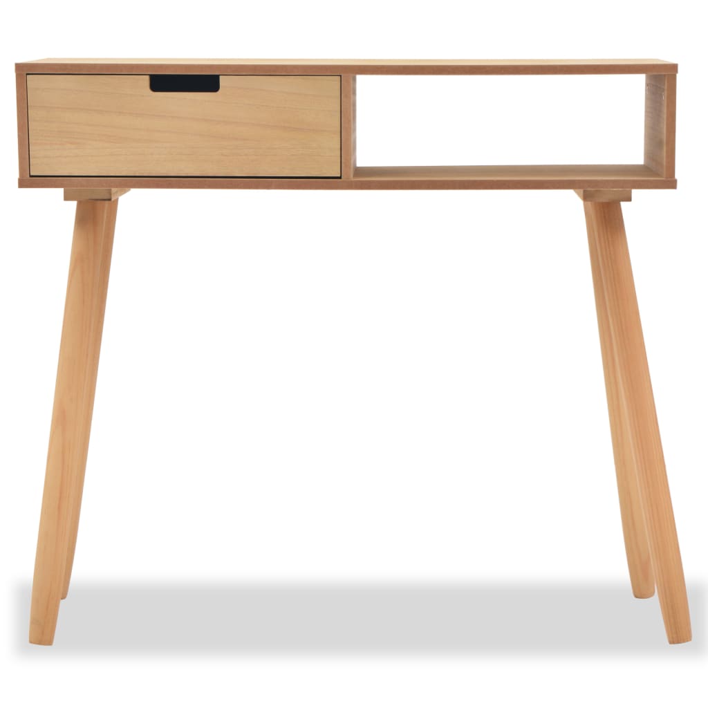 konsolbord massivt fyrretræ 80 x 30 x 72 cm brun