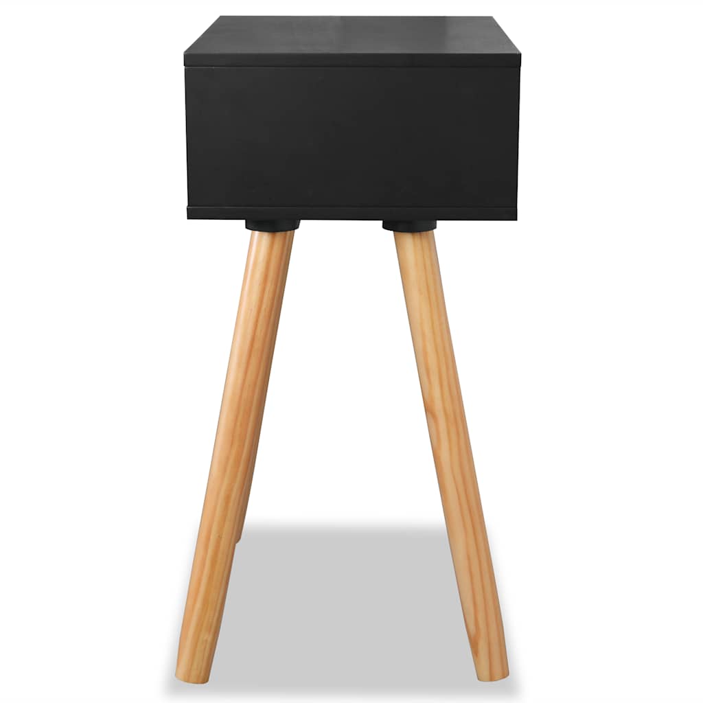 sengebord 2 stk. massivt fyrretræ 40 x 30 x 61 cm sort