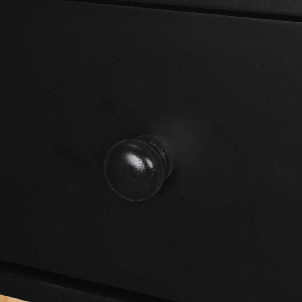 sengebord 2 stk. massivt fyrretræ 40 x 30 x 61 cm sort