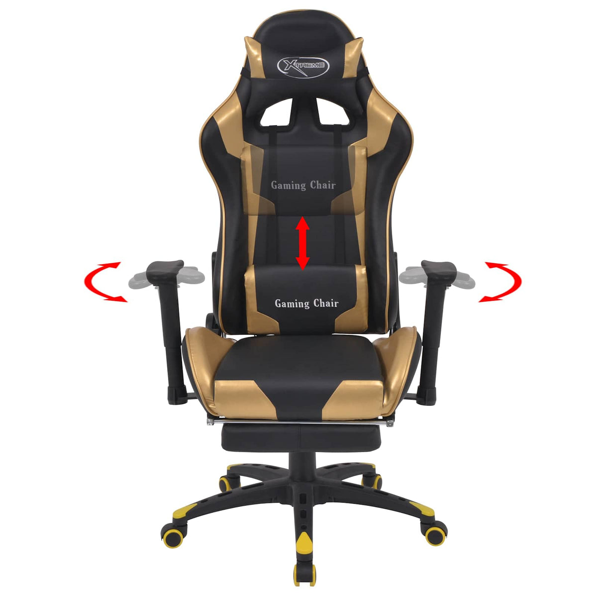 Gaming Stol Guld 70 x 71 x 136 cm Kunstlæder