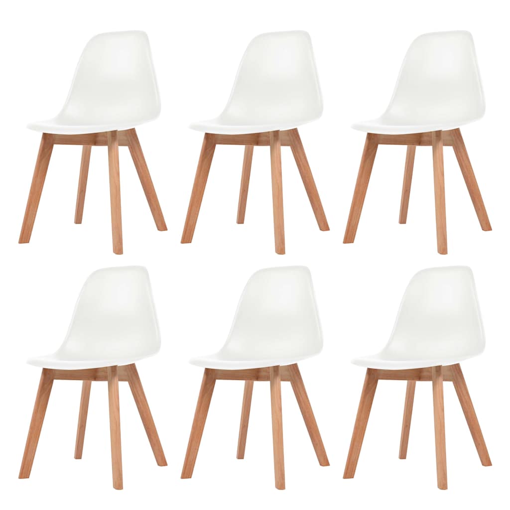 spisebordsstole 6 stk. plastik hvid