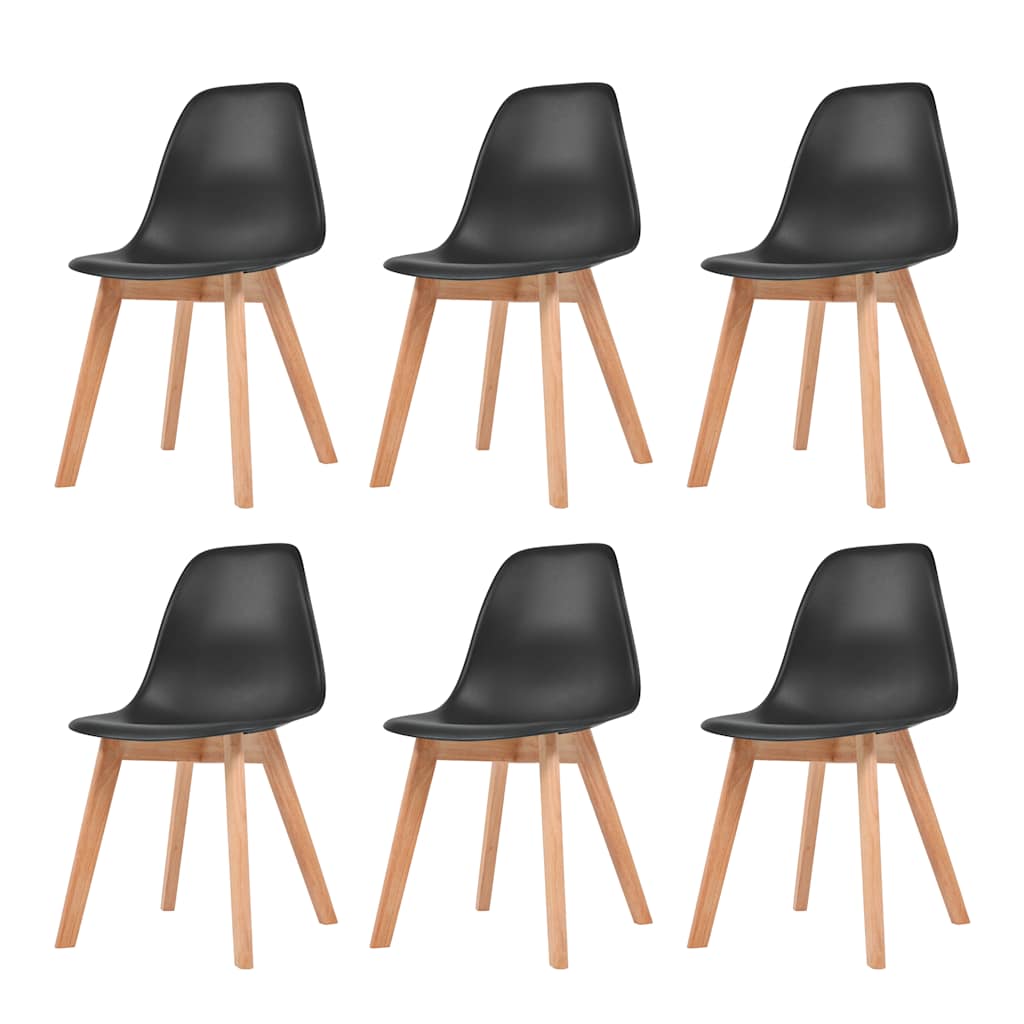 spisebordsstole 6 stk. plastik sort