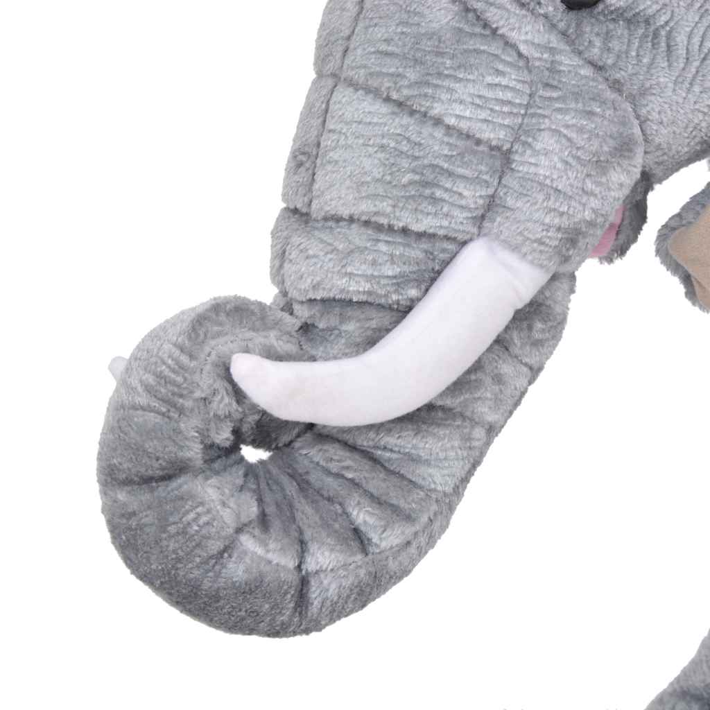 stående tøjdyr elefant plysstof XXL grå