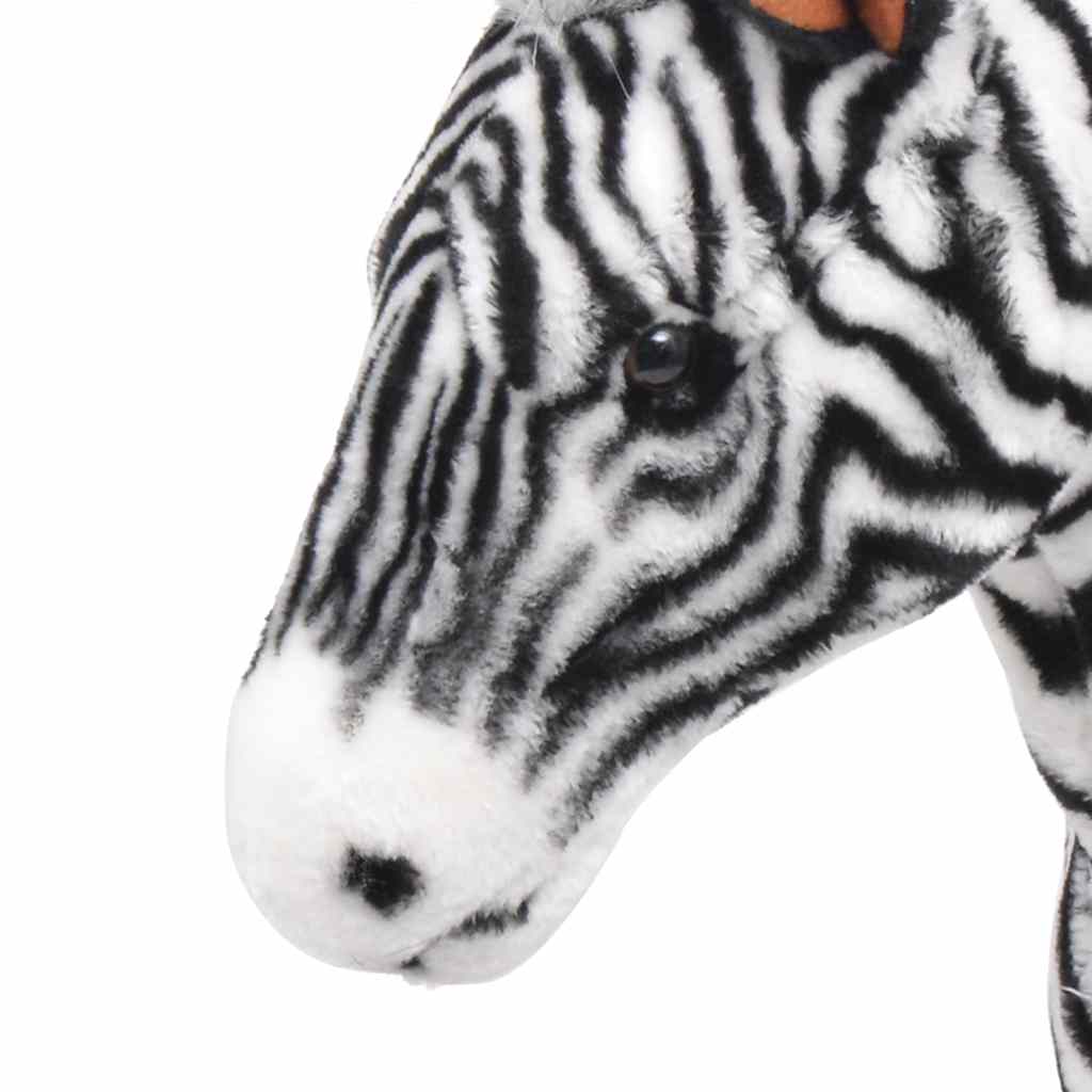 stående tøjdyr zebra plysstof XXL sort og hvid