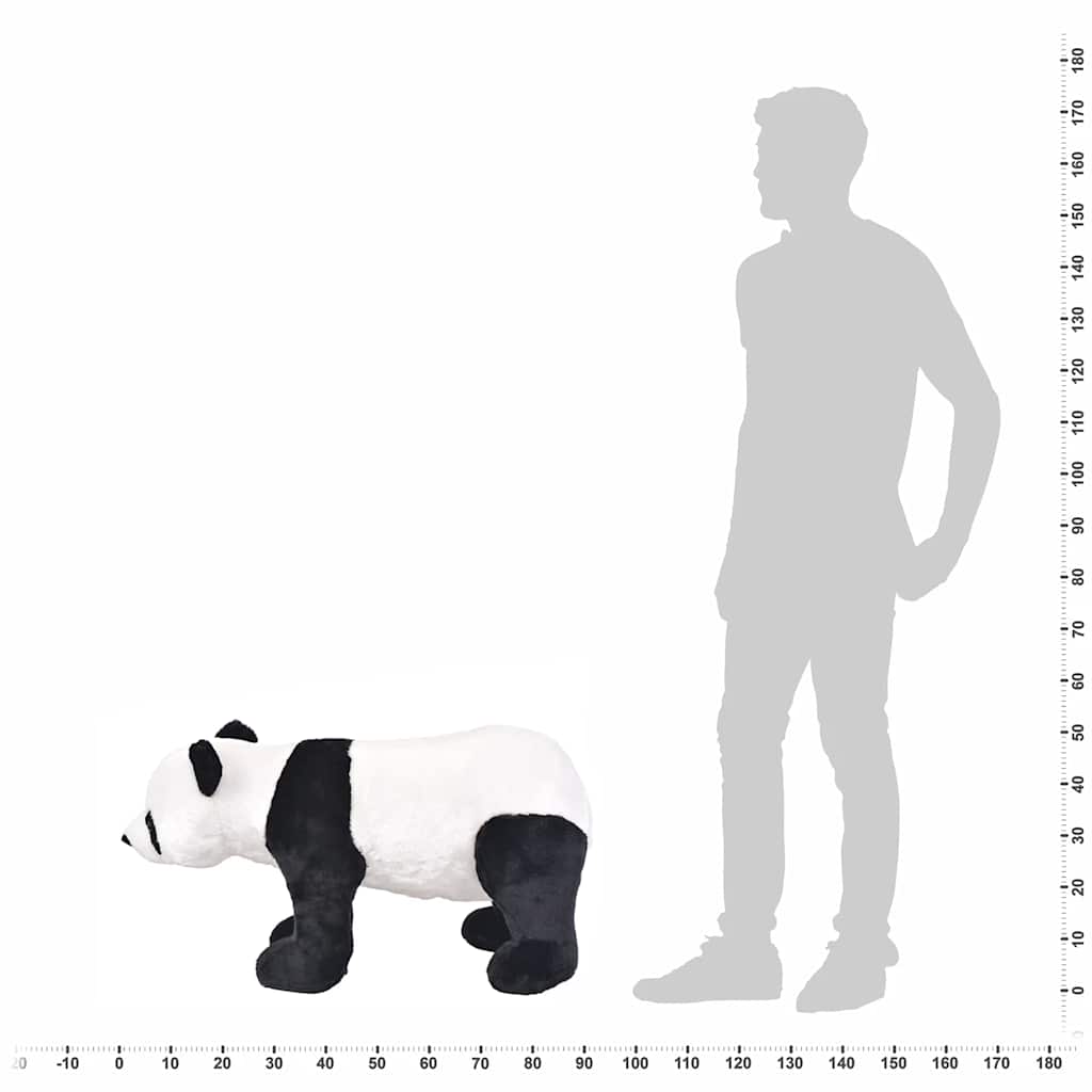 stående tøjdyr panda plysstof XXL sort og hvid