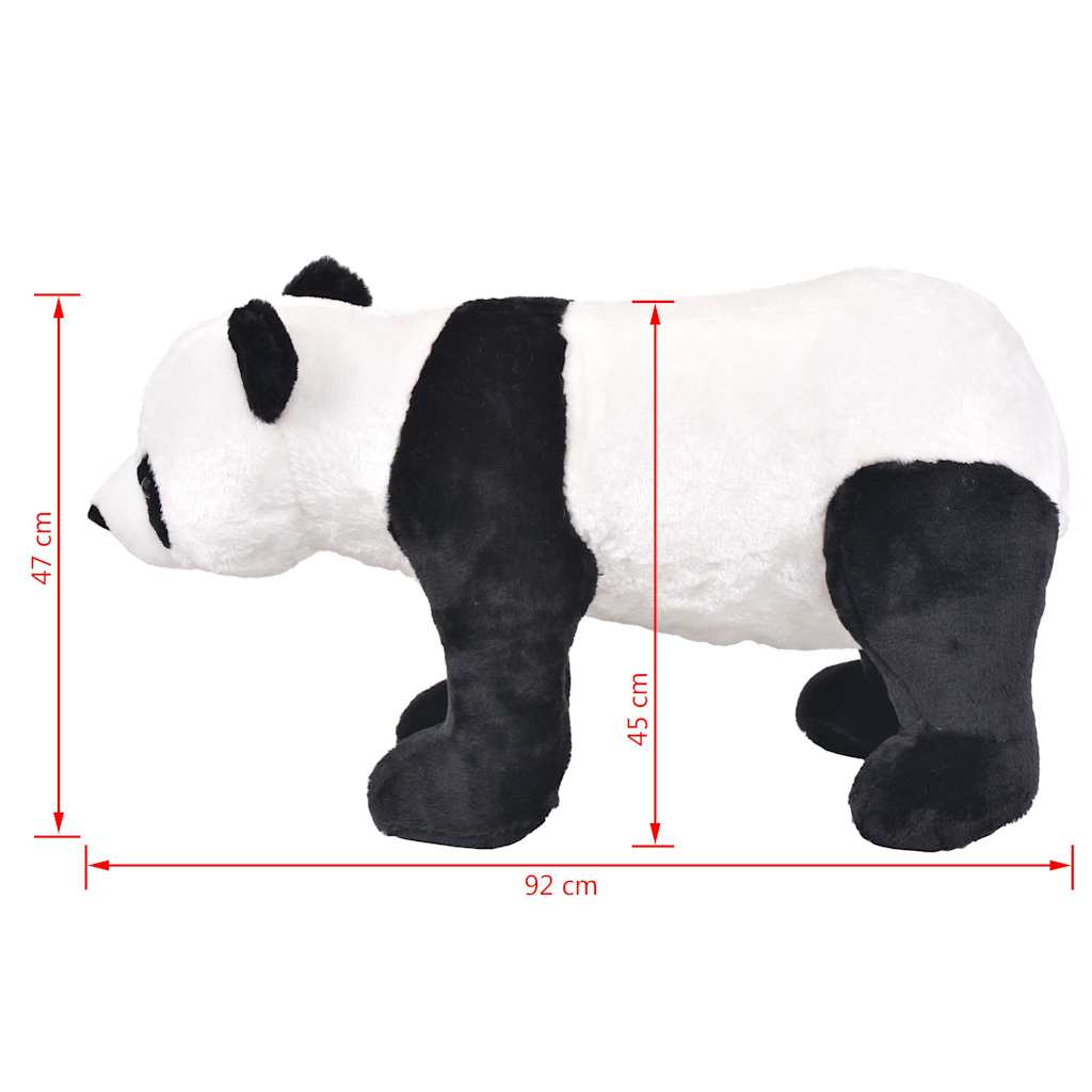 stående tøjdyr panda plysstof XXL sort og hvid