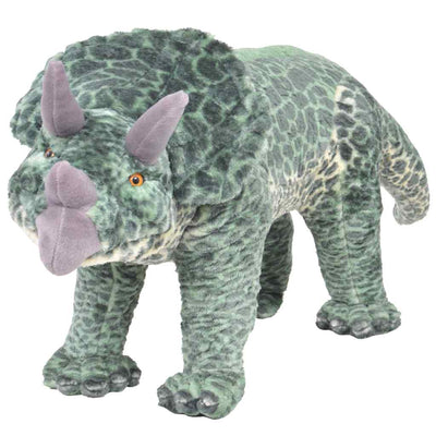 stående tøjdyr triceratops plysstof XXL grøn