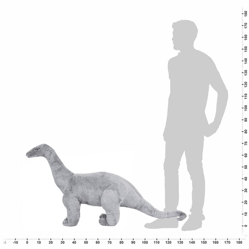 stående tøjdyr brachiosaurus plysstof XXL grå