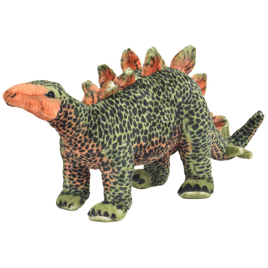 stående tøjdyr stegosaurus plysstof XXL grå