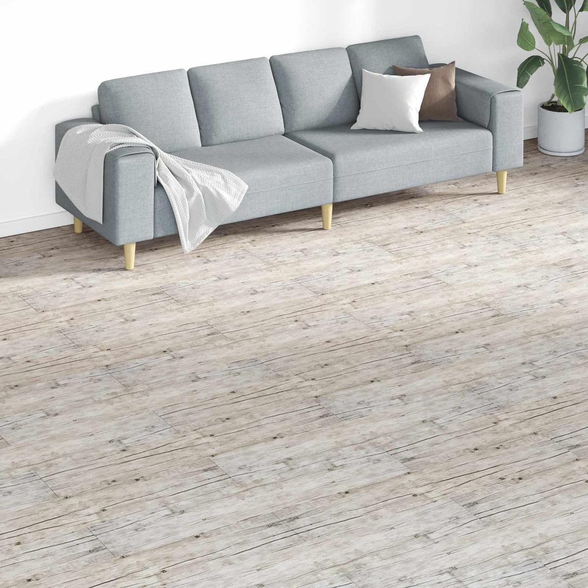 Gulvplanker Grå 5,26 m² 18 stk. PVC