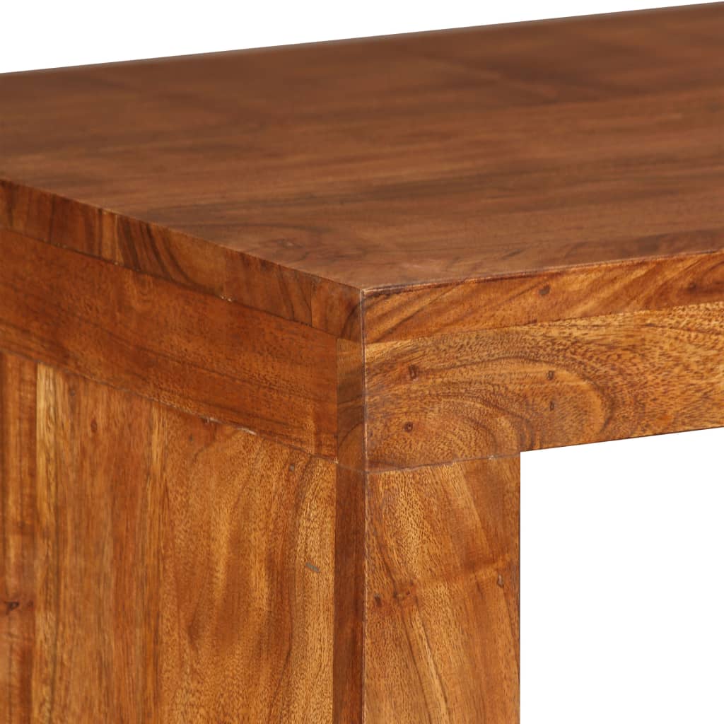 konsolbord 110x40x76 cm massivt træ honningfarvet finish