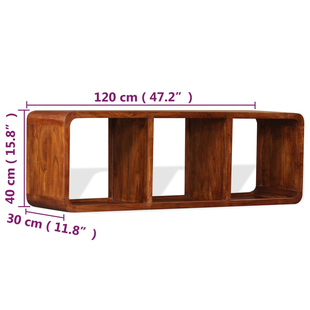 tv-skab 120x30x40 cm massivt træ honningfarvet finish