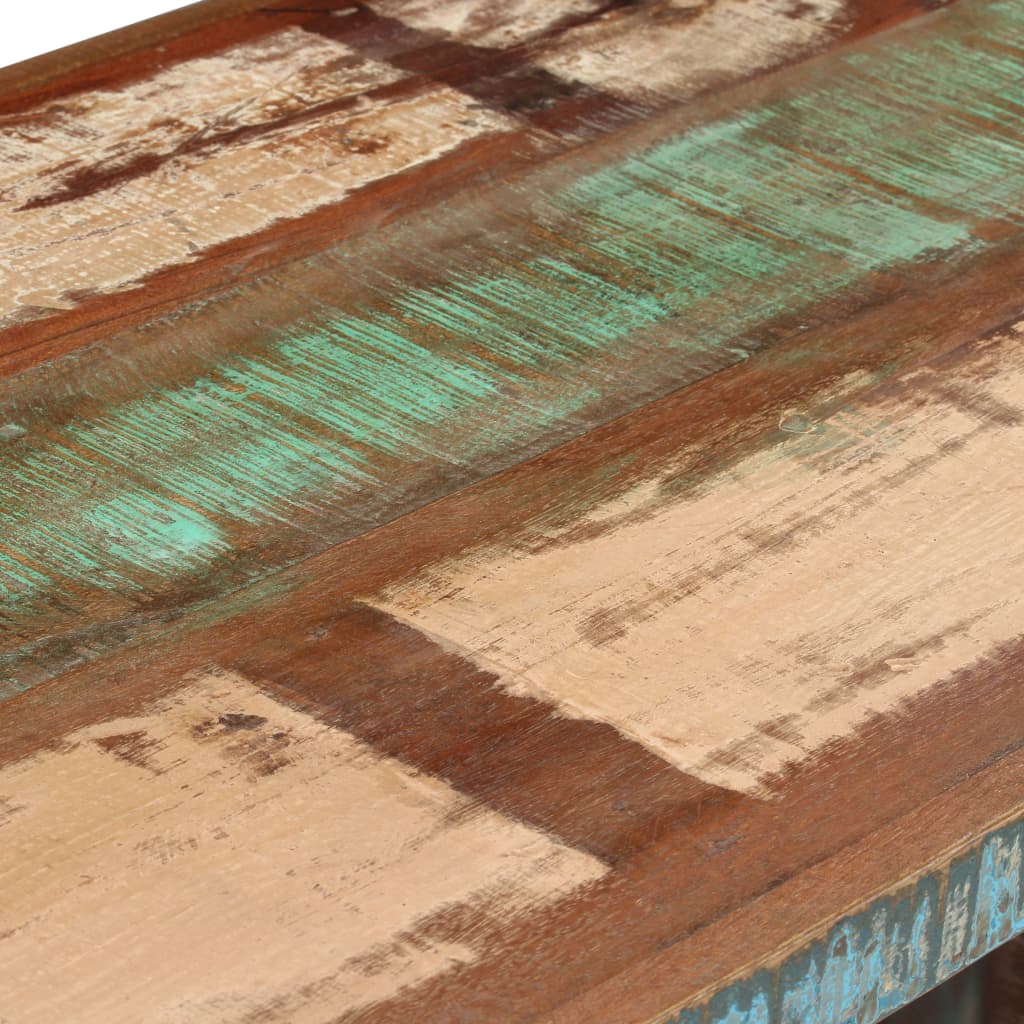 piedestal-skrivebord 140x50x77 cm massivt genbrugstræ