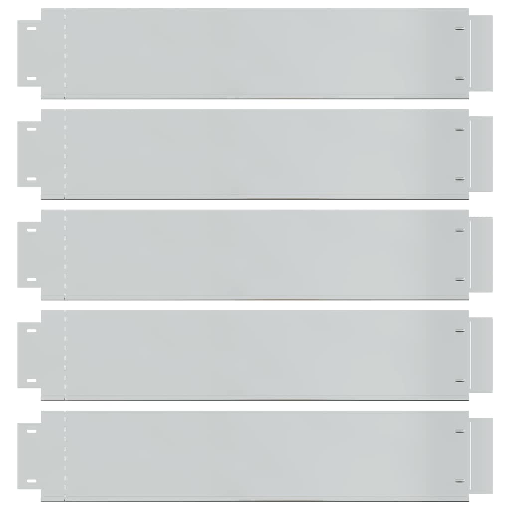 havekanter 5 stk. galvaniseret stål 100 x 19 cm