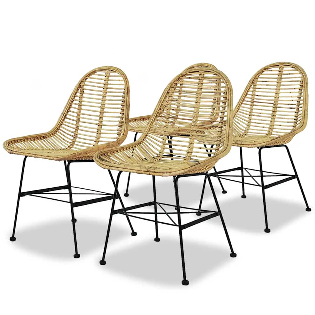 spisebordsstole 4 stk. naturligt rattan