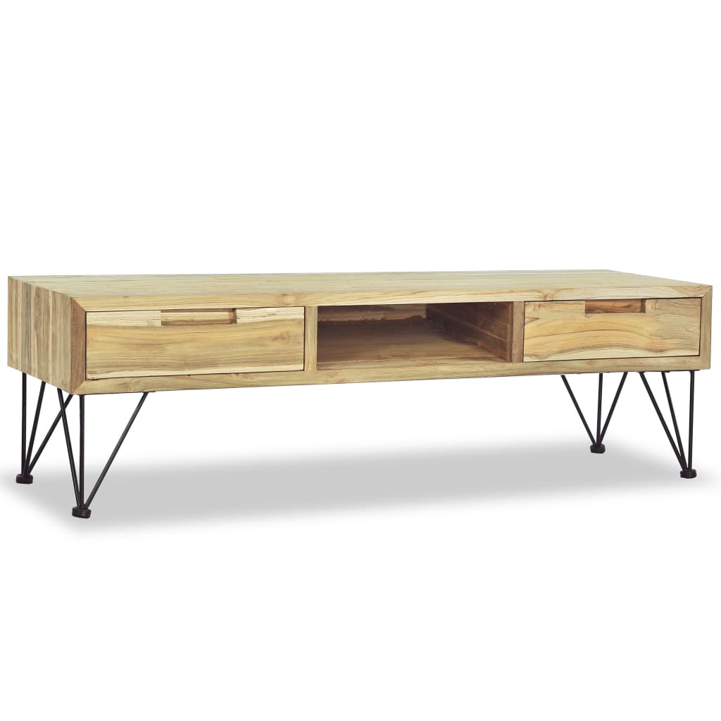 TV-skab 120 x 35 x 35 cm massivt teaktræ