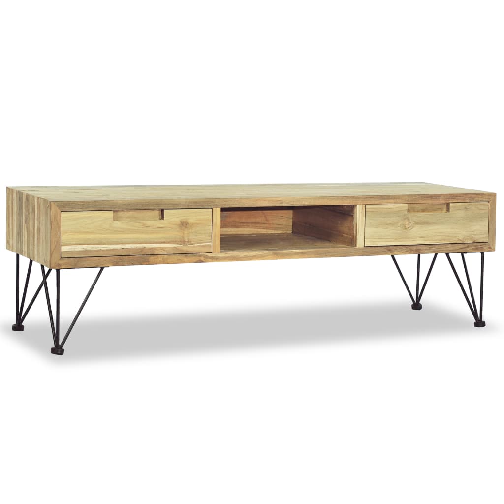 TV-skab 120 x 35 x 35 cm massivt teaktræ