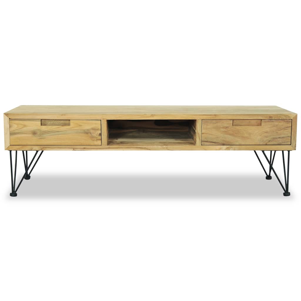 TV-skab 120 x 35 x 35 cm massivt teaktræ
