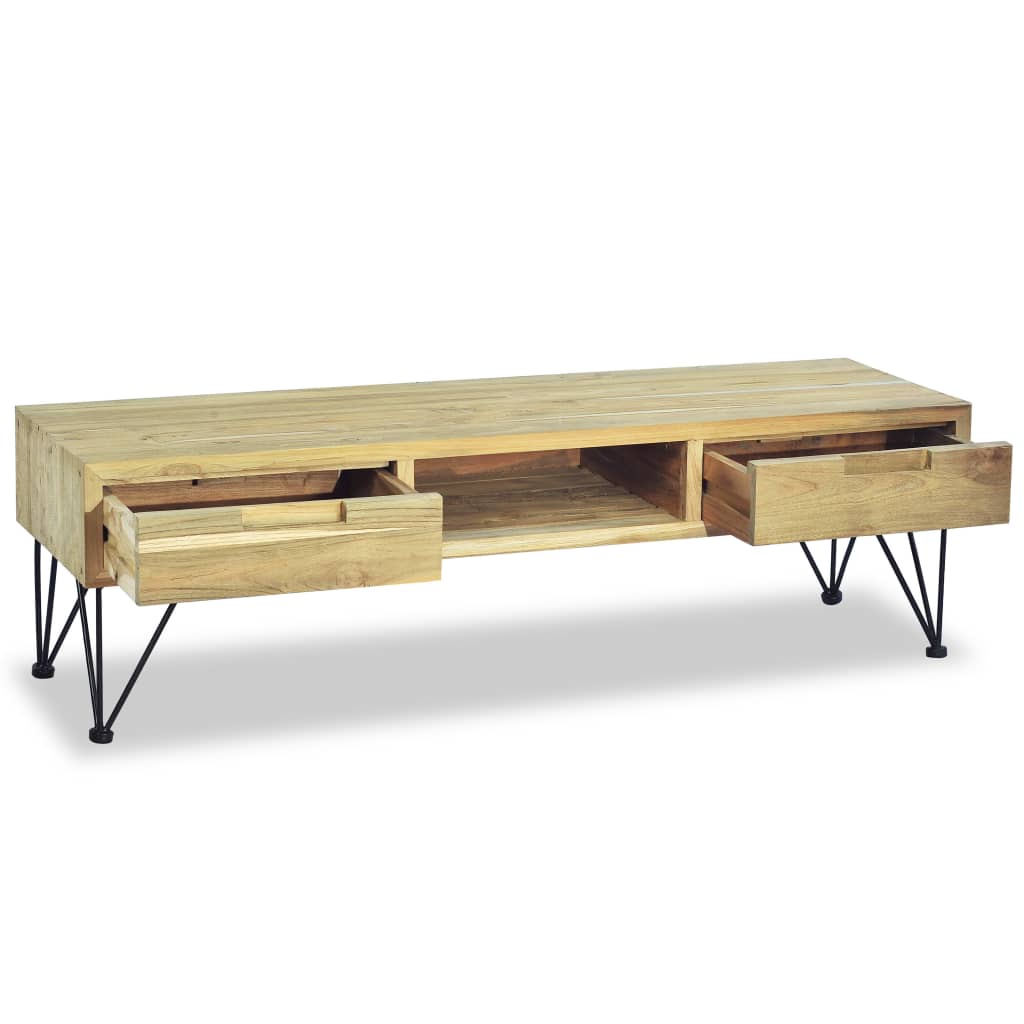 TV-skab 120 x 35 x 35 cm massivt teaktræ