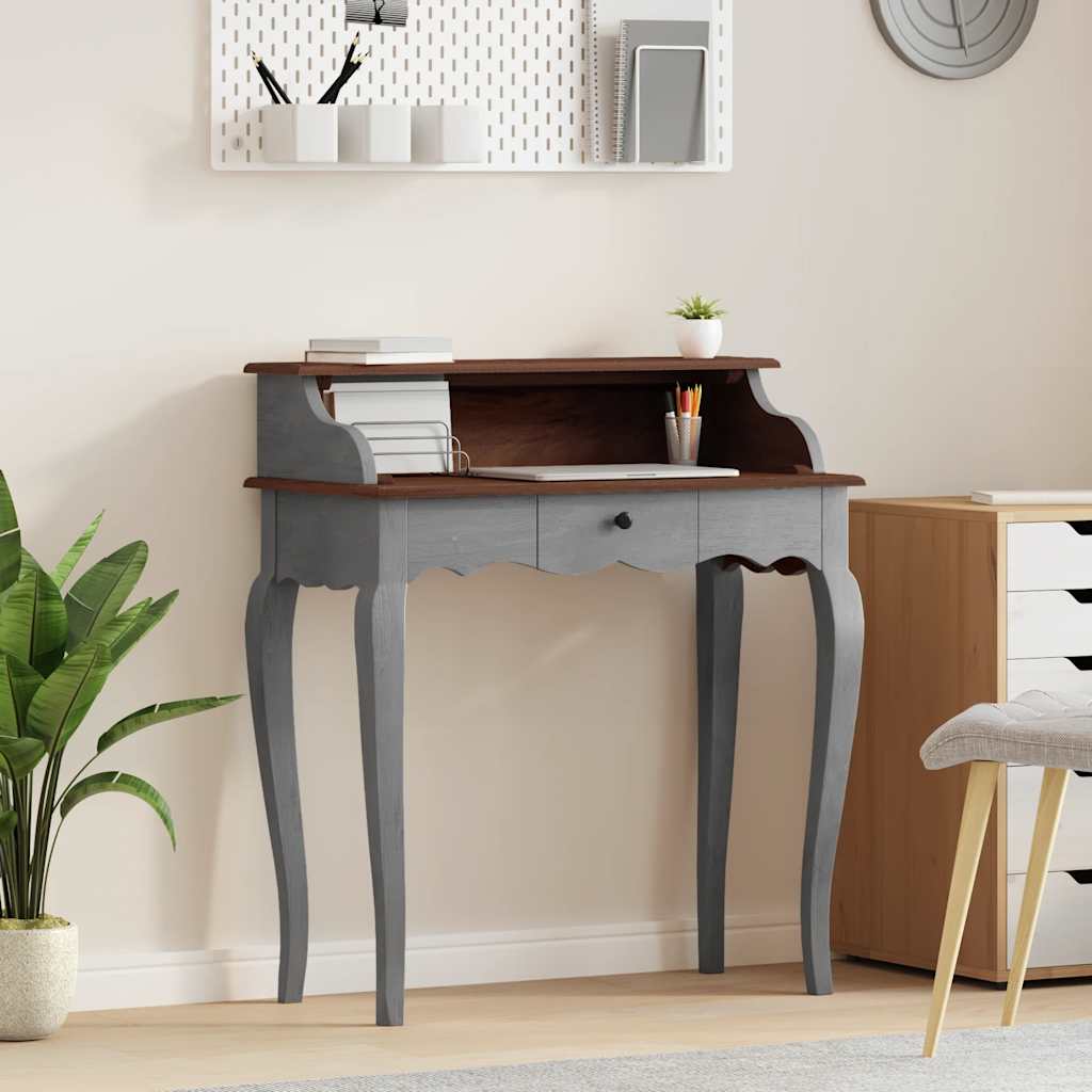 skrivebord 80x40x92 cm massivt mahognitræ