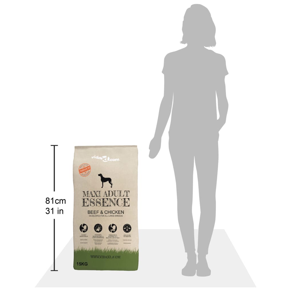 luksustørfoder til hunde Maxi Adult Essence Beef & Chicken 15 kg