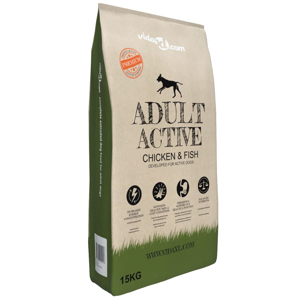 tørfoder til hunde Adult Active Chicken & Fish Premium 15 kg