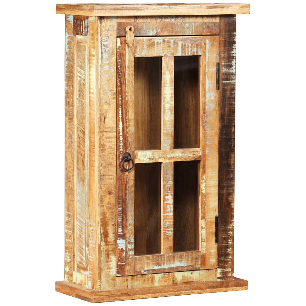 vægskab 44x21x72 cm massivt genbrugstræ