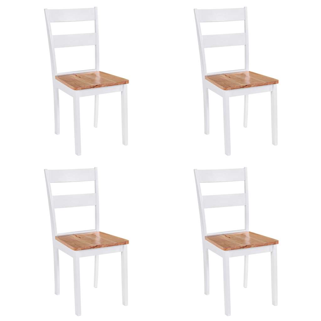 spisebordsstole 4 stk. massivt gummitræ hvid