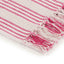 plaid 125x150 cm bomuld stribet lyserød og hvid