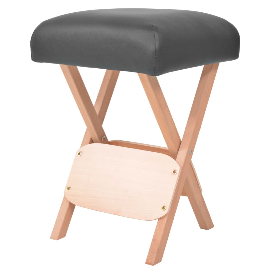 foldbar massagestol 12 cm tykt sæde 2 bolsterpuder hvid