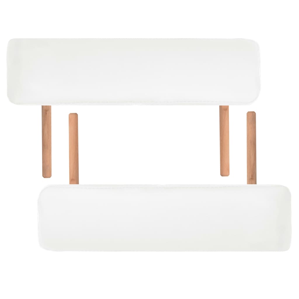 sammenfoldeligt massagebord 2 zoner 10 cm tyk hynde hvid