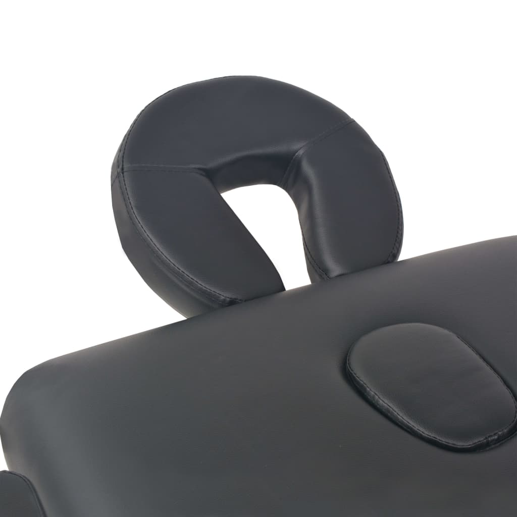 sammenfoldeligt massagebord 2 zoner 10 cm tyk hynde sort