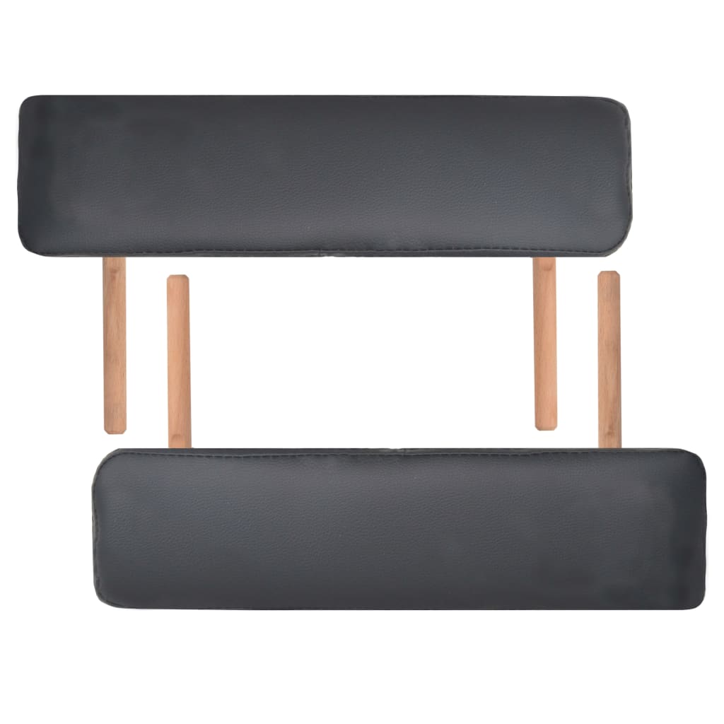 foldbart massagebord med skammel 2 zoner 10 cm tyk hynde sort